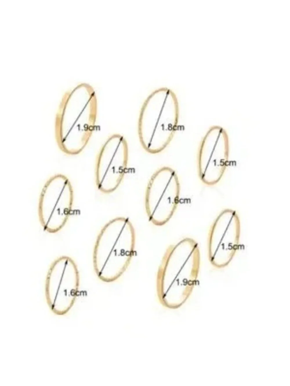 Gold 10pc Minimalistic Midi Ring Set Stackable Rings
